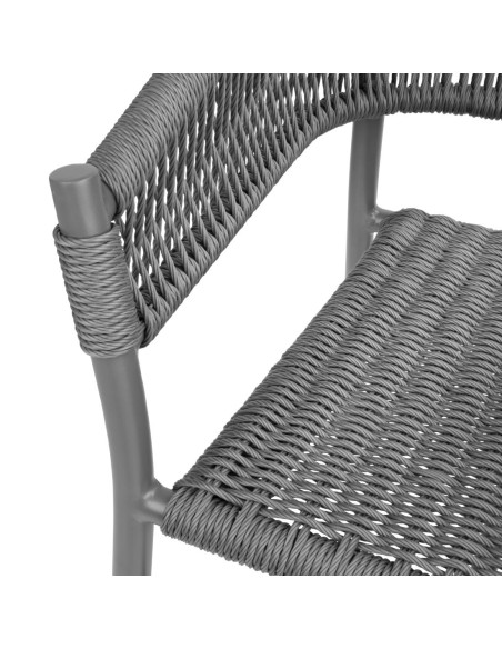 Fauteuils en corde grise Bolero Florence - lot de 2