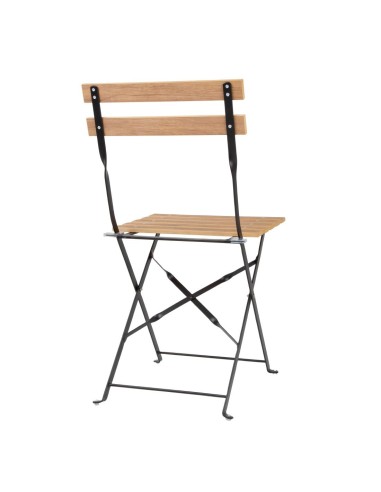 Chaises de terrasse pliantes Bolero Perth effet bois - lot de 2