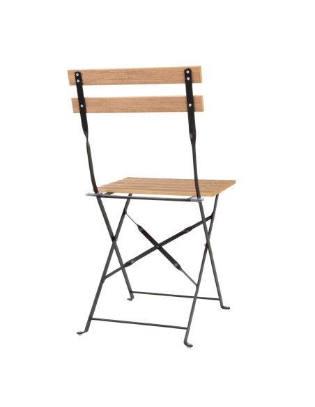 Chaises de terrasse pliantes Bolero Perth effet bois - lot de 2