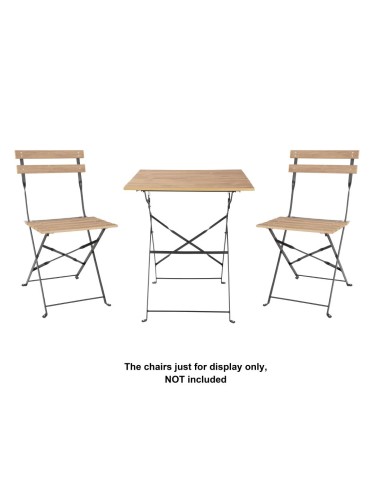 Table terrasse carrée Bolero Perth effet bois - 710x600 mm