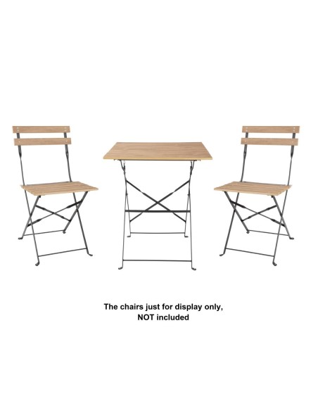Table terrasse carrée Bolero Perth effet bois - 710x600 mm