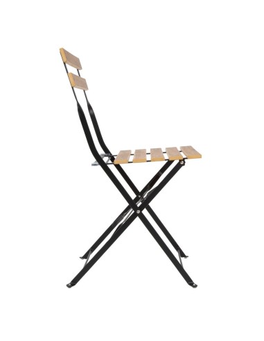 Chaises de terrasse pliantes Bolero Perth effet bois - lot de 2
