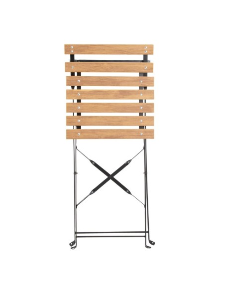Chaises de terrasse pliantes Bolero Perth effet bois - lot de 2