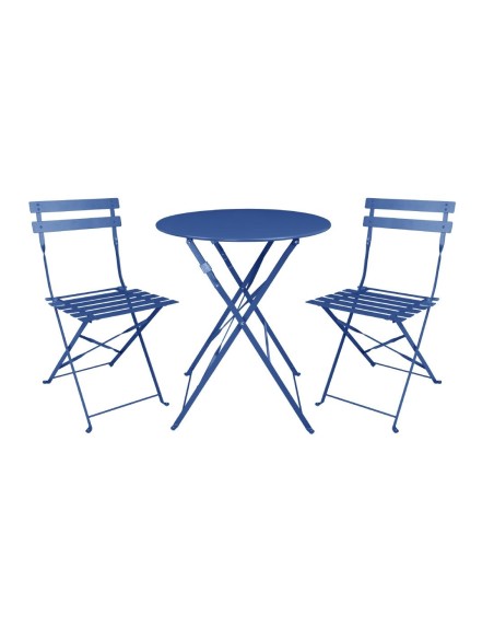 Chaises de terrasse pliantes Bolero Perth bleu marine - lot de 2