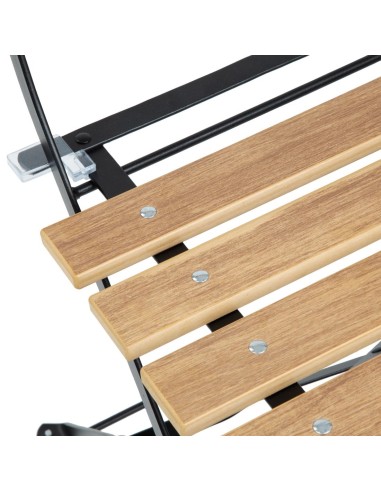 Chaises de terrasse pliantes Bolero Perth effet bois - lot de 2