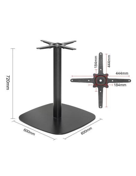 Pied de table en fonte Bolero noir 720x600 mm - robuste et élégant