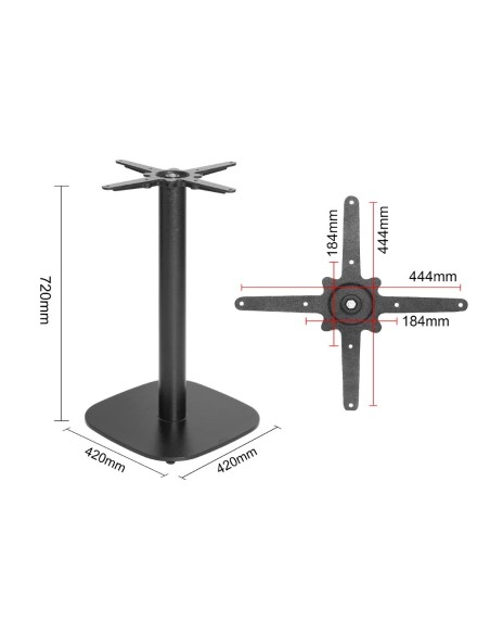 Pied de table en fonte Bolero noir 720x420 mm