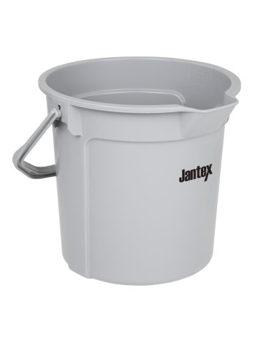 Seau gradué Jantex gris 14 L avec bec verseur - Polypropylène