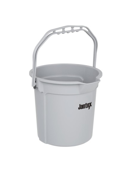Seau gradué Jantex gris 14 L avec bec verseur - Polypropylène