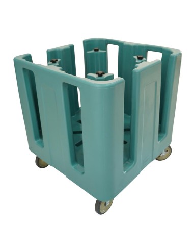 Chariot à vaisselle réglable Cambro bleu - compact et durable