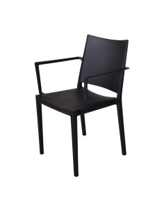 Fauteuils d'extérieur Florence noirs - lot de 4 empilables