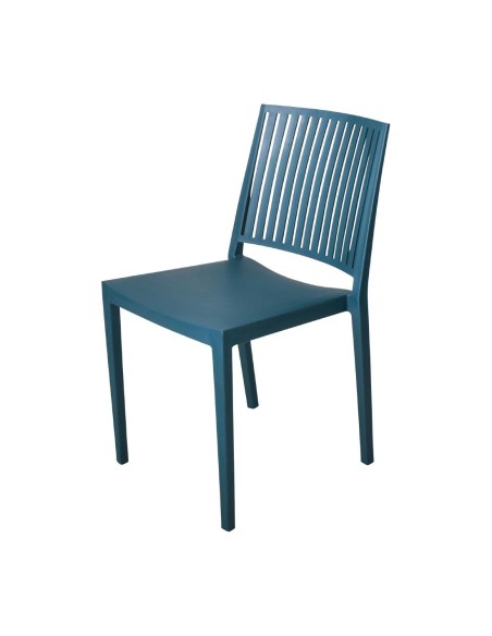 Chaise d'extérieur empilable Baltimore bleu pétrole - lot de 4