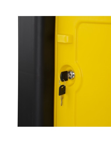 Chariot de nettoyage Jantex noir avec armoire verrouillable - 60 kg