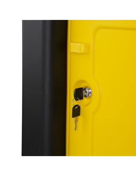 Chariot de nettoyage Jantex noir avec armoire verrouillable - 60 kg