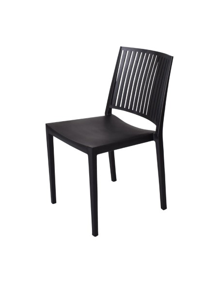 Chaises d'extérieur empilables Baltimore noires - lot de 4