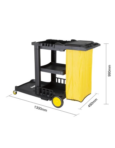 Chariot de nettoyage Jantex noir - 990x1300x490 mm
