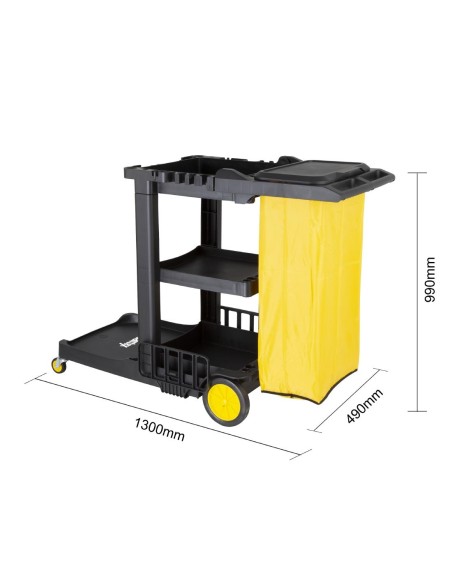 Chariot de nettoyage Jantex noir - 990x1300x490 mm