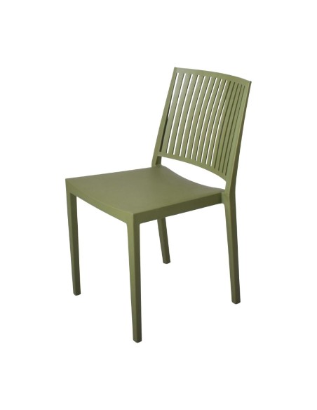 Chaises d'extérieur empilables Baltimore vert olive - lot de 4