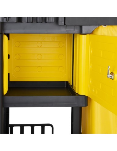 Chariot de nettoyage Jantex noir avec armoire verrouillable - 60 kg