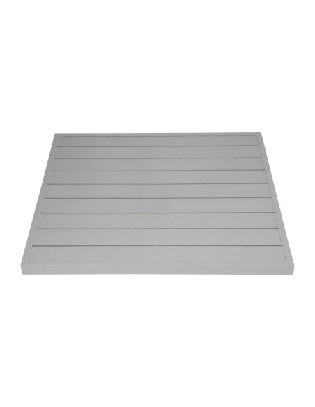 Plateau carré en aluminium gris clair 700 mm - Bolero