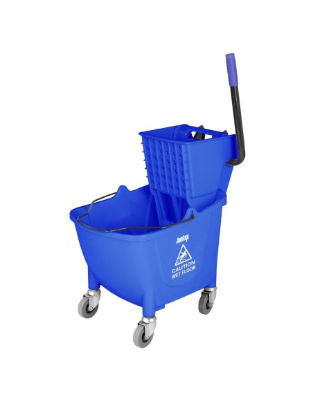 Seau essoreur Jantex 30L avec pédale de vidange - bleu