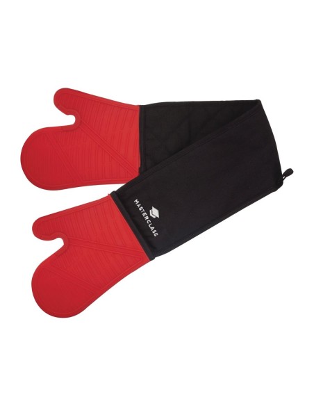 Gant de cuisine double silicone rouge - résistance à 250°C