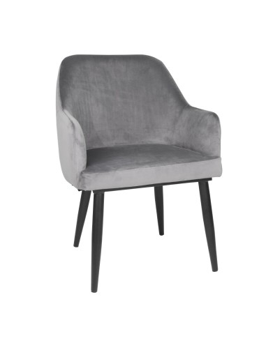 Chaises en velours Bolero Lia gris - lot de 2