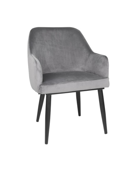 Chaises en velours Bolero Lia gris - lot de 2