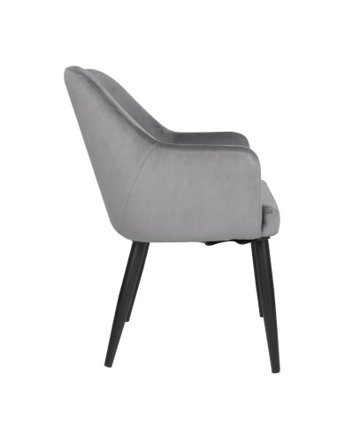 Chaises en velours Bolero Lia gris - lot de 2