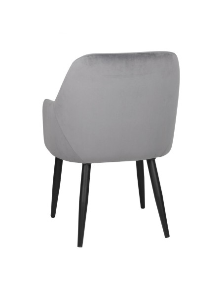 Chaises en velours Bolero Lia gris - lot de 2