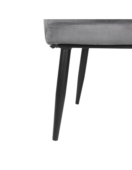 Chaises en velours Bolero Lia gris - lot de 2