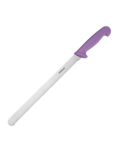 Couteau à génoise dentelé Hygiplas violet 30,5 cm - Hygiène allergènes