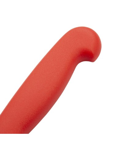 Couteau à génoise dentelé Hygiplas rouge 30,5 cm - Viande crue