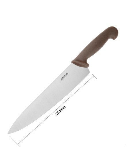 Couteau de chef Hygiplas marron 255mm - efficacité et hygiène