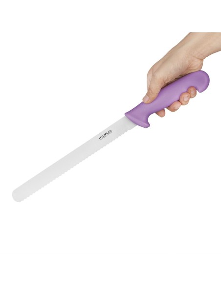 Couteau à génoise dentelé Hygiplas violet 254mm