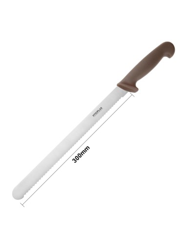 Couteau à génoise dentelé Hygiplas marron 30,5 cm - Hygiène cuisine