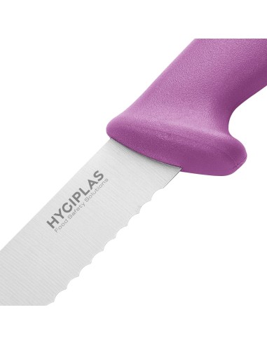 Couteau à génoise dentelé Hygiplas violet 254mm