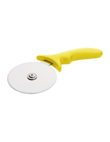 Roulette à pizza Hygiplas jaune 102 mm - découpe précise