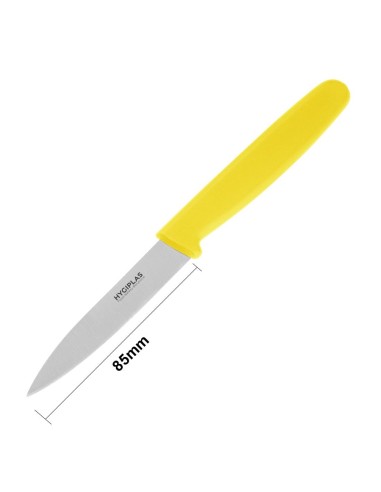 Couteau d'office Hygiplas jaune 7,5 cm - Polyvalent et durable