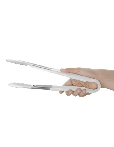Pince de service Hygiplas blanche 300 mm - inox