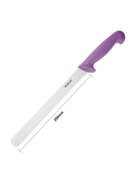 Couteau à génoise dentelé Hygiplas violet 254mm