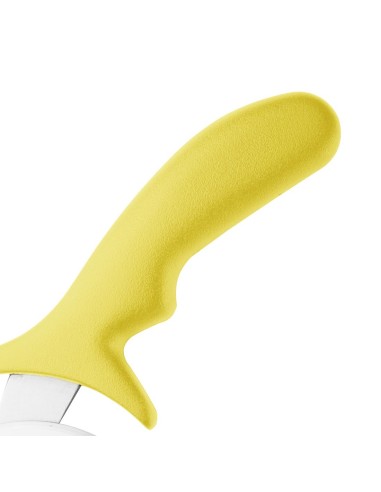 Roulette à pizza Hygiplas jaune 102 mm - découpe précise