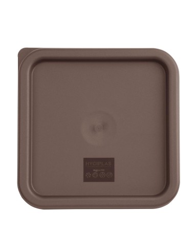 Couvercle moyen carré Hygiplas marron 5,5-7 L