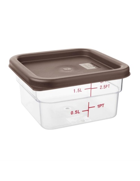 Couvercle carré Hygiplas marron 1,5-3,5 L - hermétique