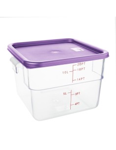 Grand couvercle carré Hygiplas violet 10-15 L 2