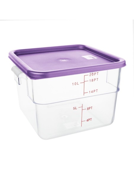 Grand couvercle carré Hygiplas violet 10-15 L