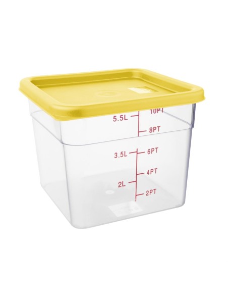 Couvercle moyen carré Hygiplas jaune 5,5-7 L