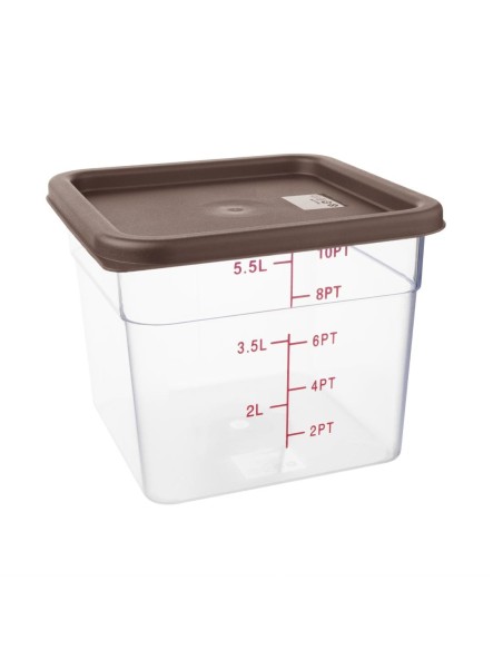 Couvercle moyen carré Hygiplas marron 5,5-7 L