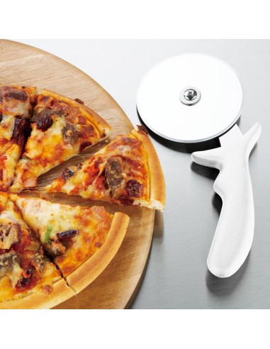 Roulette à pizza Hygiplas blanche 102 mm - inox durable