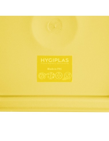 Couvercle moyen carré Hygiplas jaune 5,5-7 L
